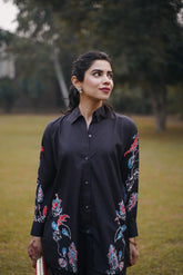 Rosecoe - Beautiful Short Shirt with Floral Prints and Matching Trousers